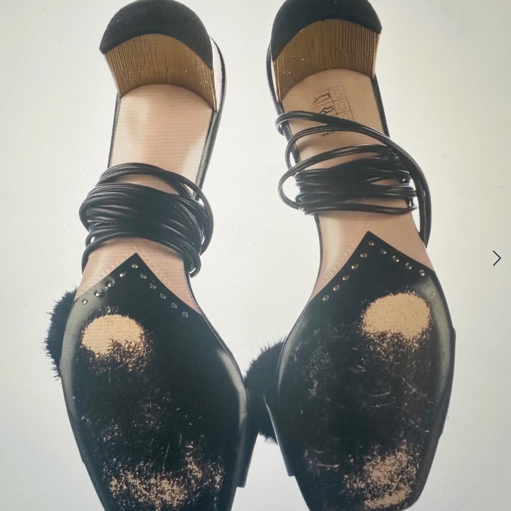 The Gucci Pom Pom Leather Wrap Sandals! - Picture 5 of 6
